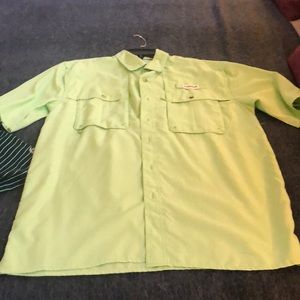 Men’s small,  fishing shirt,  lime green color